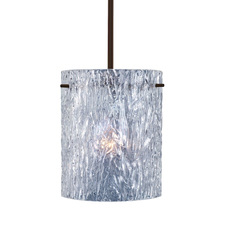Besa Lighting Tamburo 8 Stem Pendant, Clear Stone, Bronze Finish, 1x100W Incandescent 1TT-400600-BR